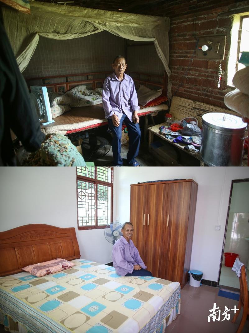 龙门县上东村，63岁的杨天养中秋节前将搬入新落成的明亮舒适的五保户安置房，上图为他现居住简陋破败的住所。