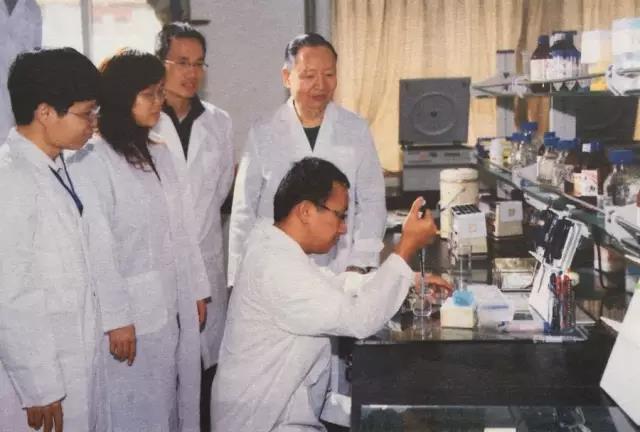 2008年,卢永根在实验室指导学生 2008年,卢永根在实验室指导学生