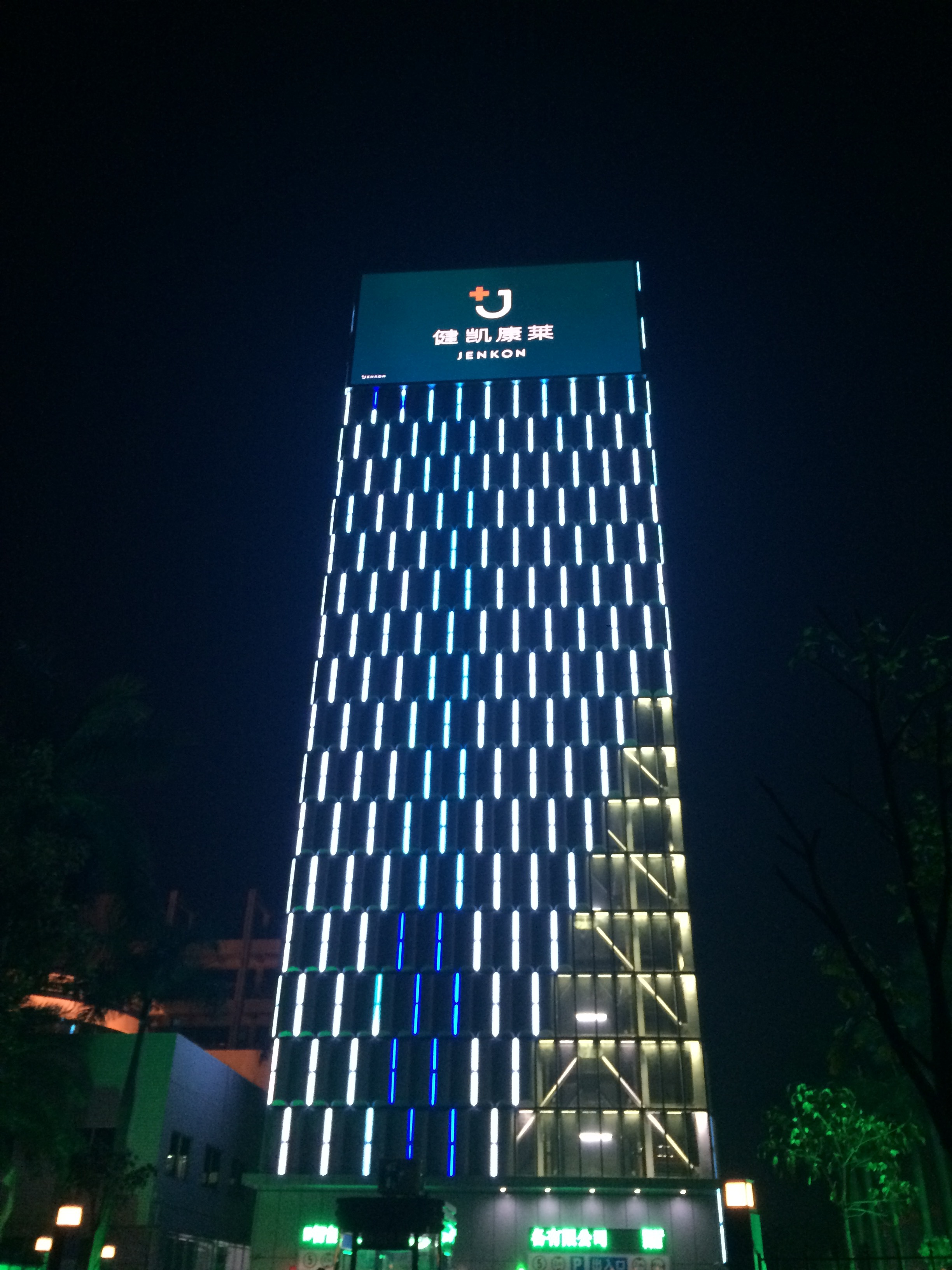 智能车库已成为顺德勒流的一个夜间LED景观工程。（受访企业供图） 