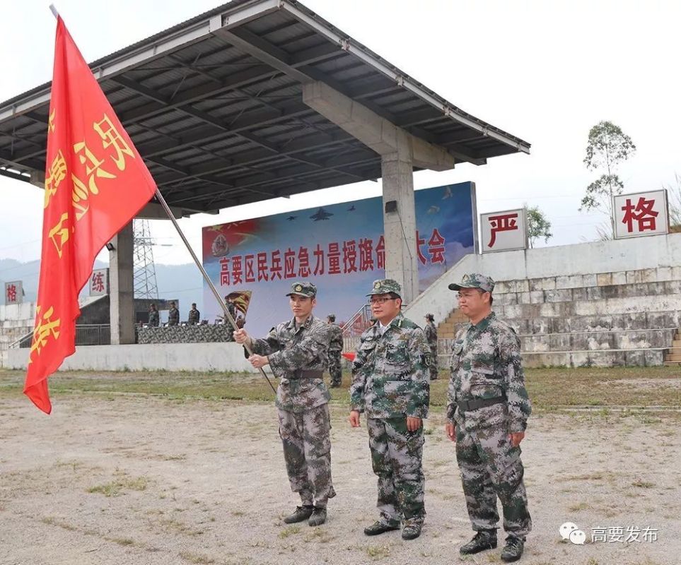 全市首次!高要为全区民兵应急力量授旗命名