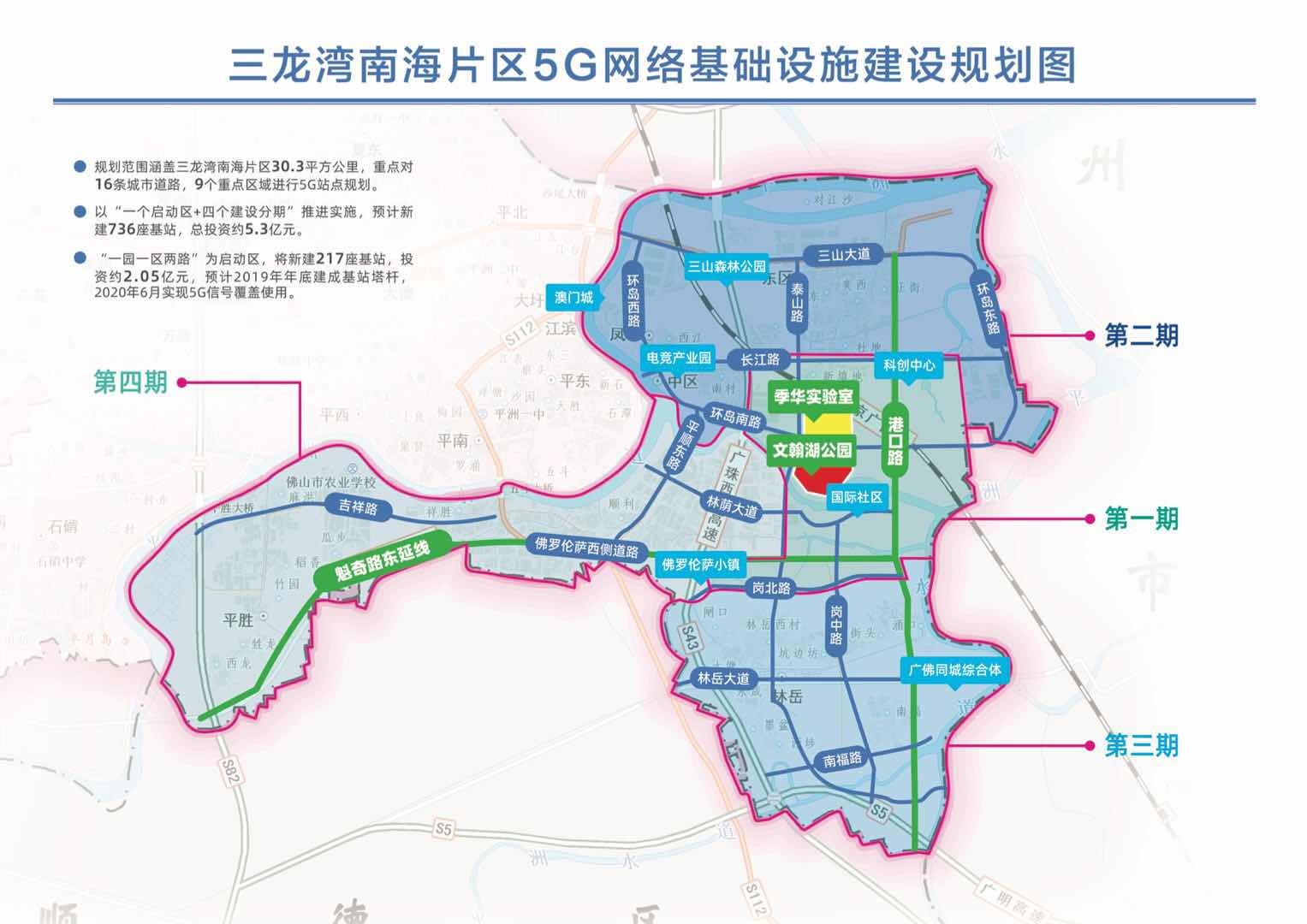 三龙湾南海片区5g网络基础设施建设规划图.三龙湾南海片区建设局供图