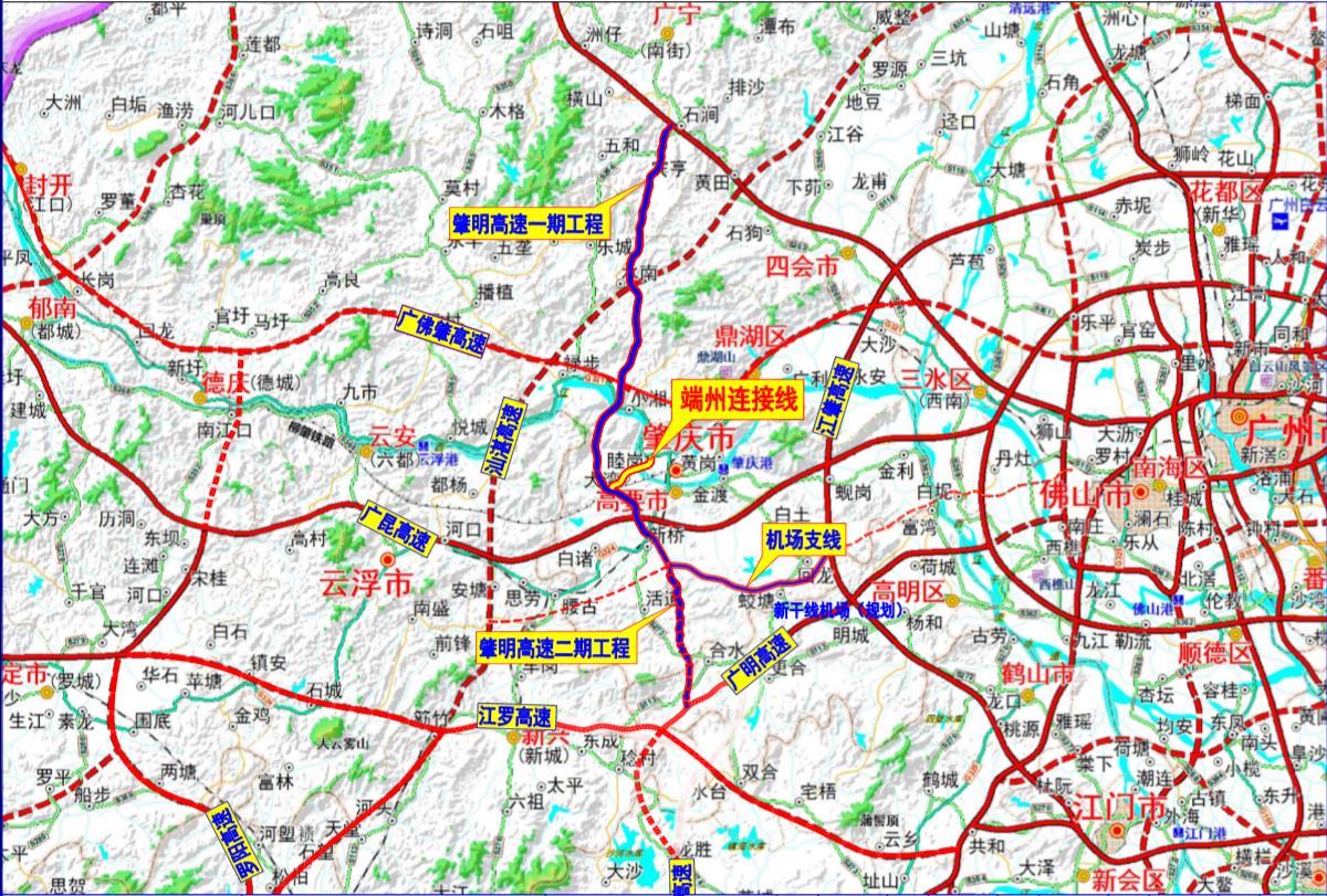 肇明高速区域路网规划图.资料图片