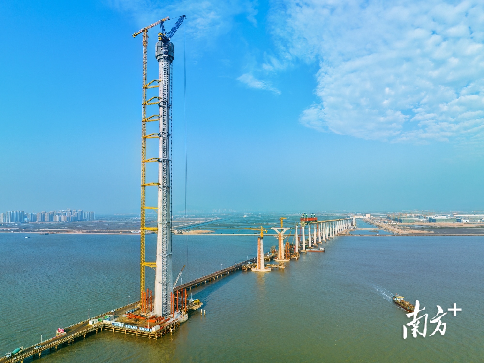 黄茅海跨海通道建设现场。 粤交集宣供图