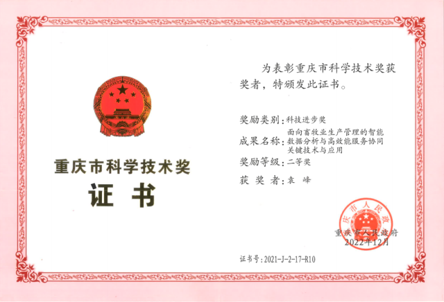 广州软件院常务副院长袁峰获“重庆市科学技术奖个人奖”