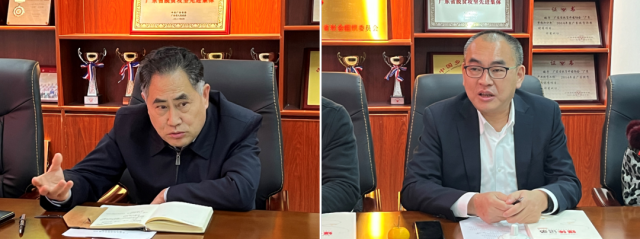 广东省乡村发展协会钟韶彬理事长（左）顺德区乡村发展协会陈斌会长（右）