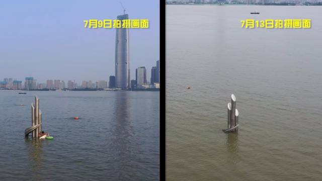 60秒见证武汉关120小时水位上涨速度