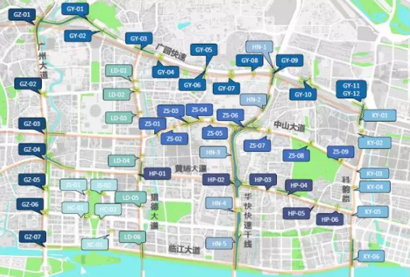 天河核心区58座市政桥梁具体位置
