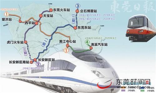 　东莞轨道交通规划图 