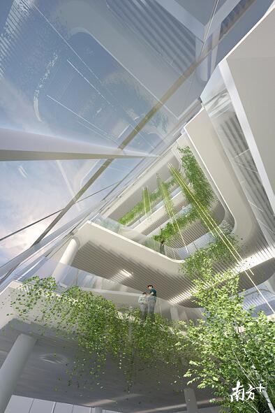 总部大厦内景设计效果图。