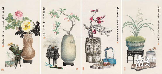 孔子瑜 书斋清供 四屏｜雅昌艺术网