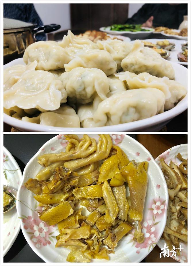 河南饺子（上）和江苏咸鸡（下）。