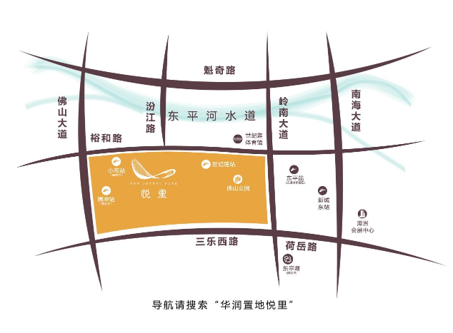 华润置地·悦里生活艺术馆位置图。