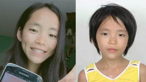 中凤敏近照和幼时照。 中凤敏近照和幼时照。