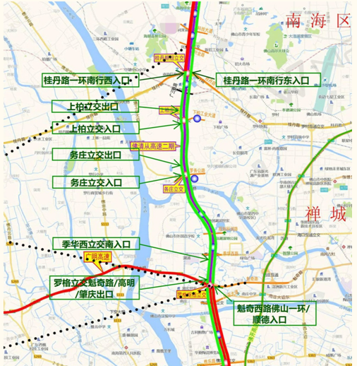 出入口,分别为:(1)桂丹路往一环南行东入口,西入口;(2)上柏立交出口