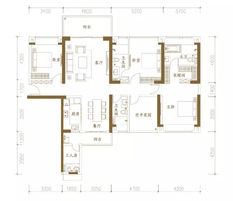 建筑面积约183㎡户型图。受访者供图 建筑面积约183㎡户型图。受访者供图