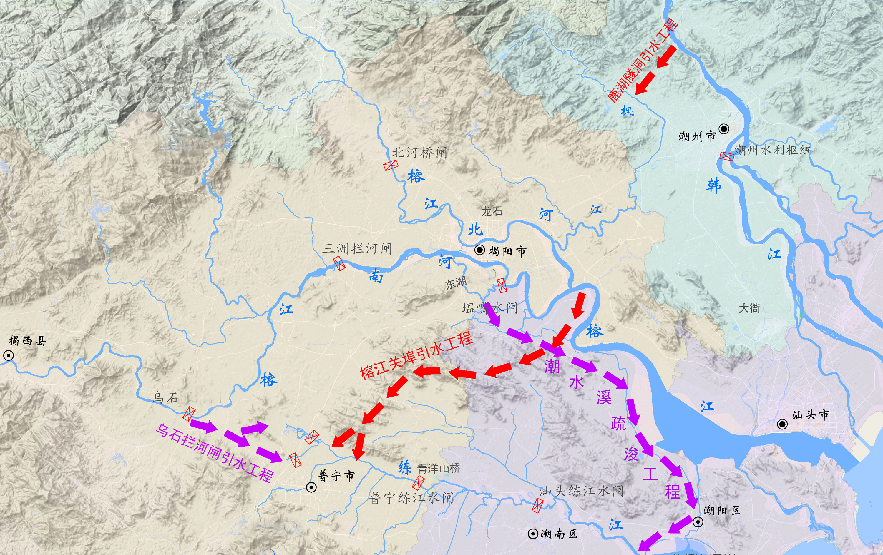 韩江水将引至揭阳粤东三江连通工程延伸线启动建设