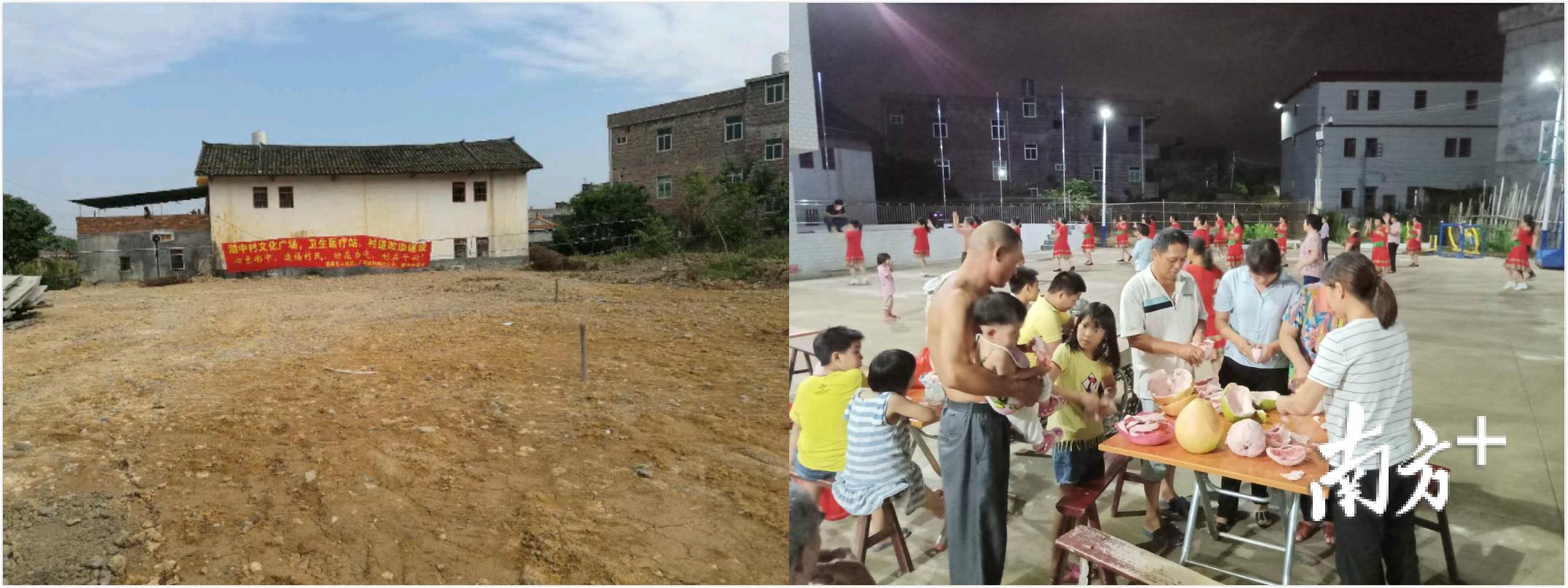 文化广场前后对比图。 文化广场前后对比图。