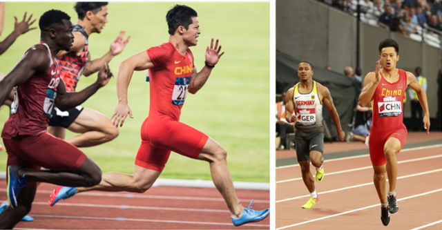 图左为苏炳添,右为谢震业——新华社发