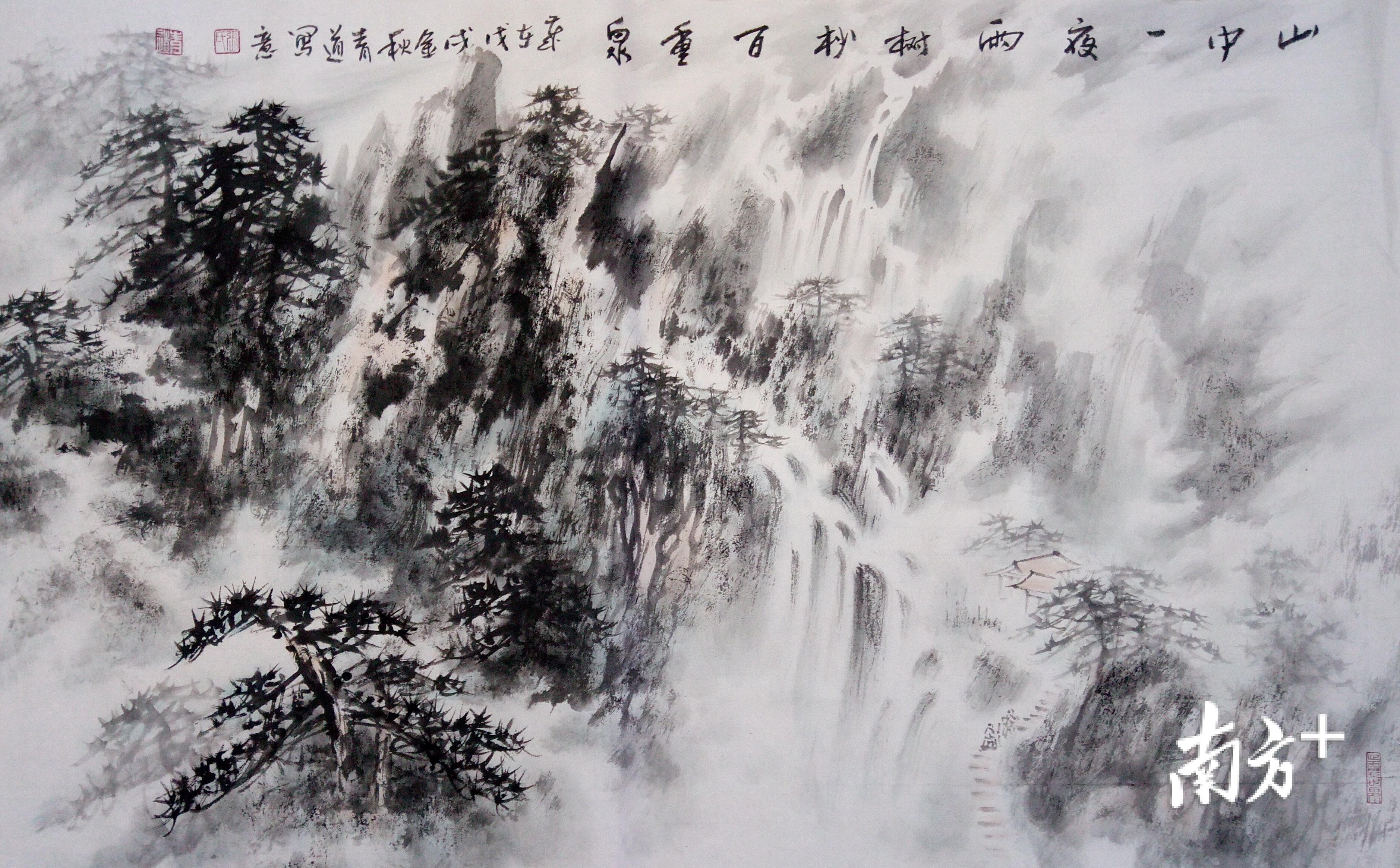 《山中一夜雨》。作者：张青道。