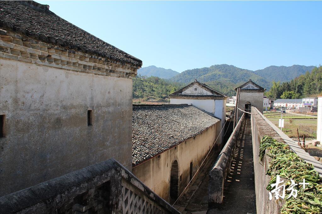 八角楼防御墙顶走道连通角楼,可容一人通行,角楼台阶连接内墙地面。 八角楼防御墙顶走道连通角楼,可容一人通行,角楼台阶连接内墙地面。