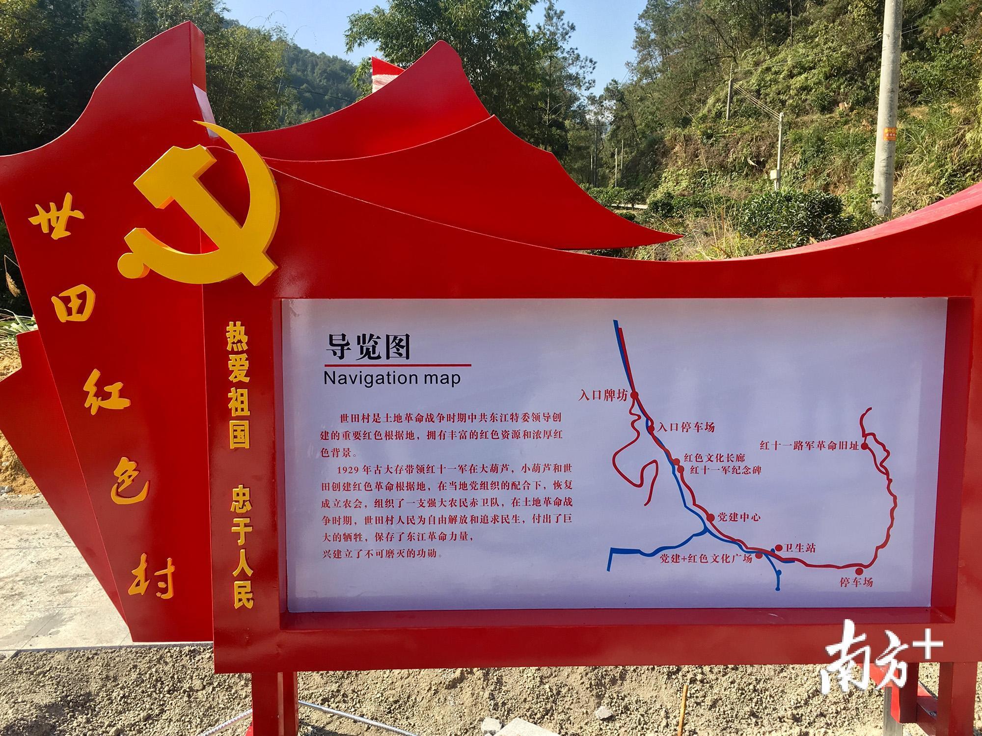 世田红色村导览图。