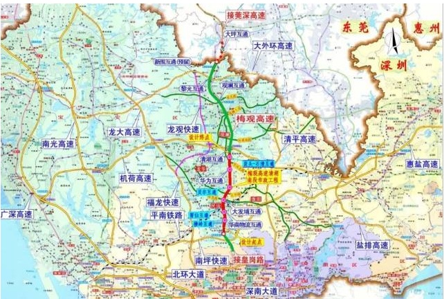 “梅观高速清湖南段市政化改造”项目示意图。来源:南方号“深圳龙华发布” “梅观高速清湖南段市政化改造”项目示意图。来源:南方号“深圳龙华发布”