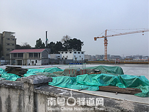 图为多宝路通珠江口的尽端处，原“时敏路”，100年前原粤汉铁路总站和池塘的地方。