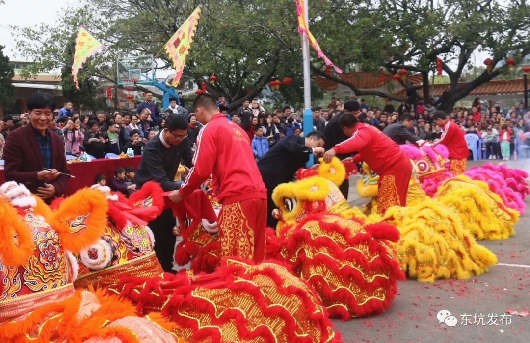 黄屋二十会丨佛山黄飞鸿醒狮队来东坑抢炮头,精彩!