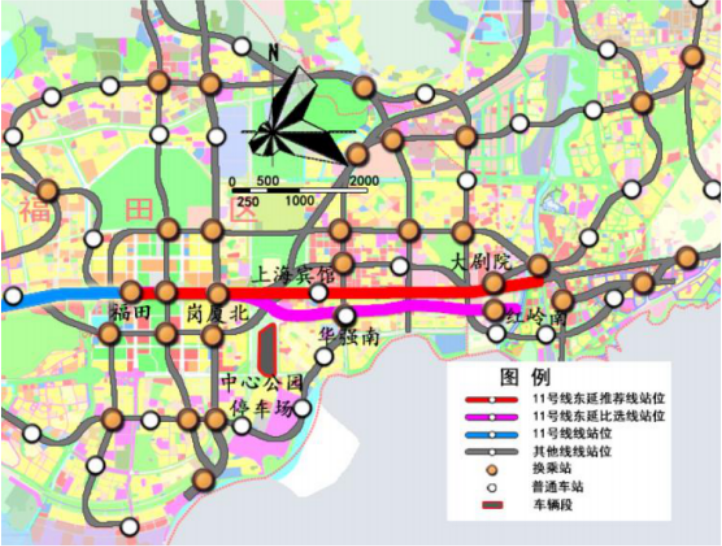 深圳11條擬建地鐵線站點曝光這條直通東莞附線路圖