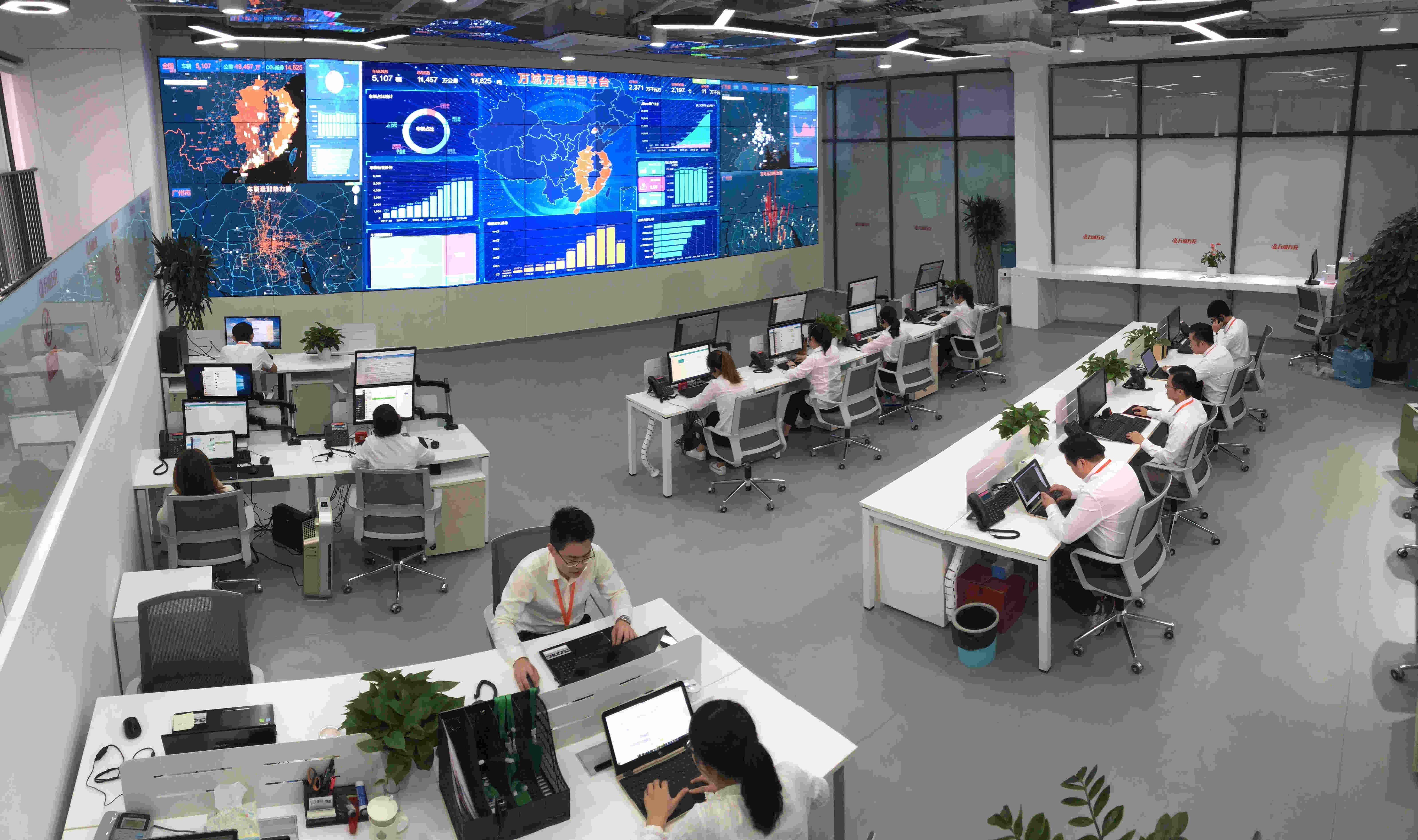 东风乘用车党委书记刘洪一行参观万城万充智能监控云平台 东风乘用车党委书记刘洪一行参观万城万充智能监控云平台