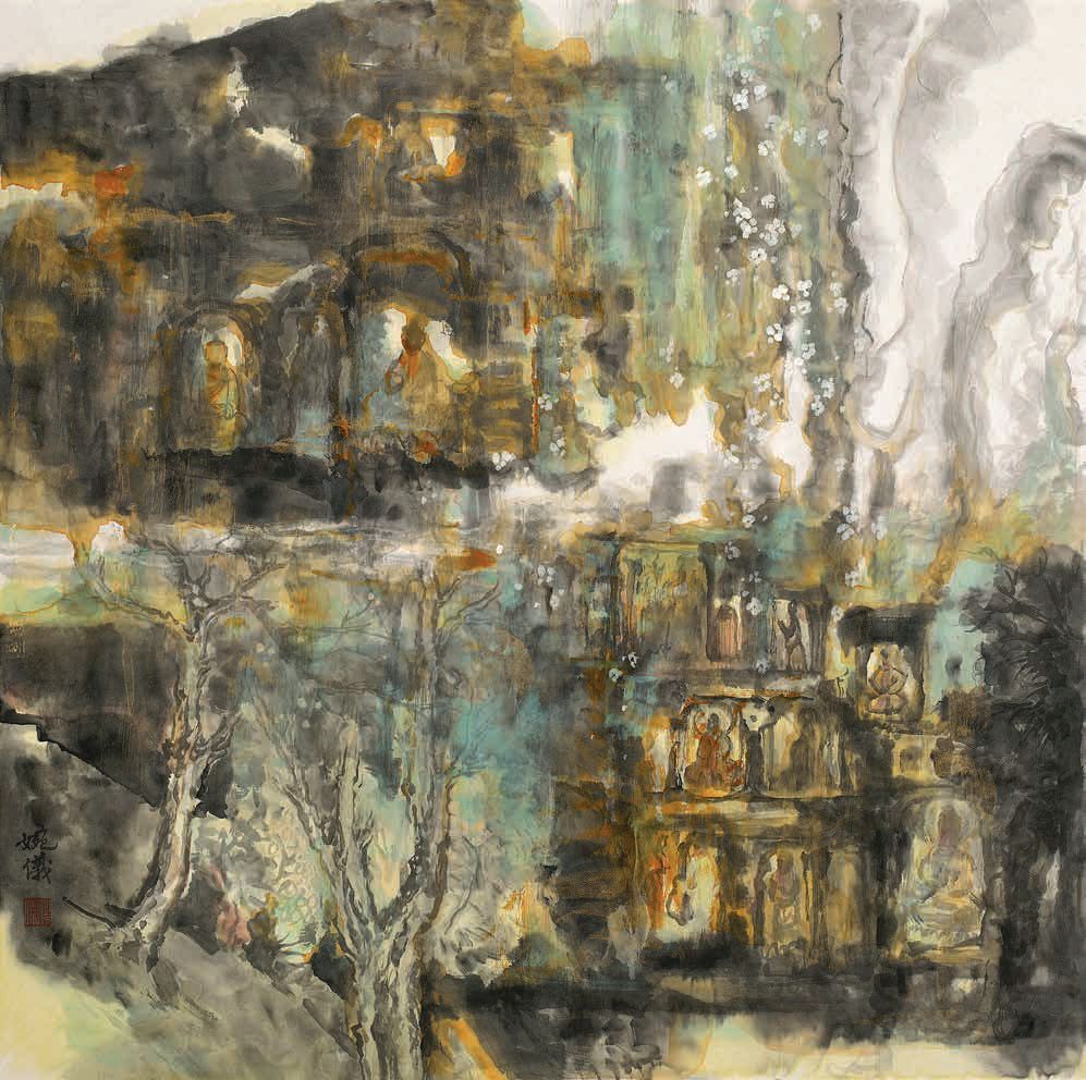 刘婉仪 《无尘系列之一 》 68cmX68cm  国画 2018