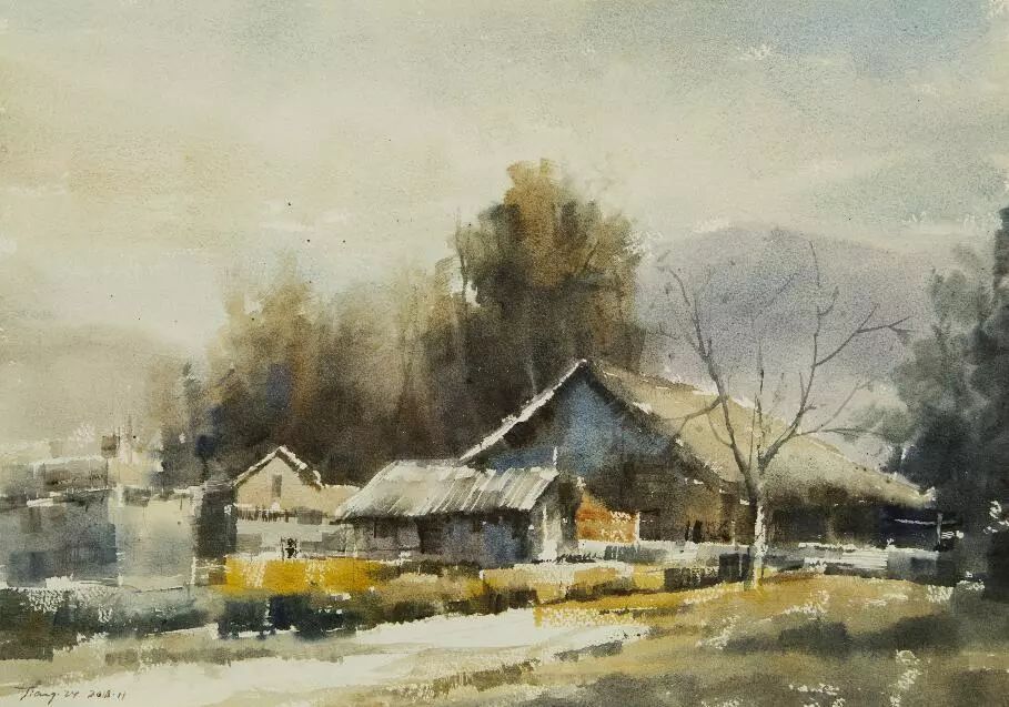 蒋正杨 《家园·岁月静好 》  36cmX51cm  水彩画 2018