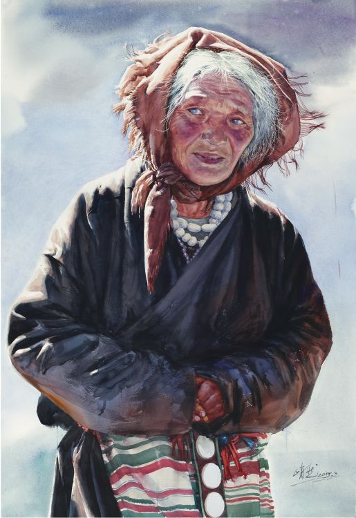 张峭然 《阿玛拉》110cm×79cm  水彩画 2015