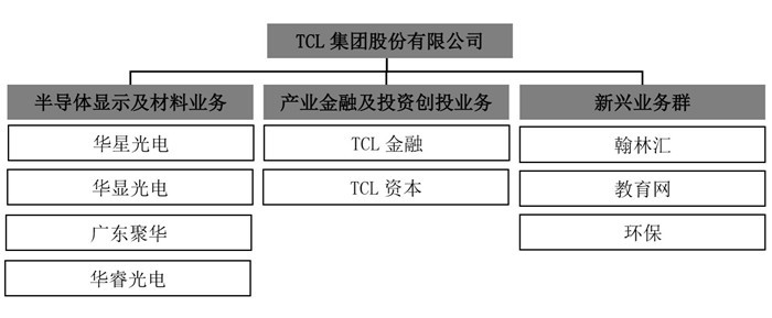 重组后上市公司TCL集团的组织架构情况。
