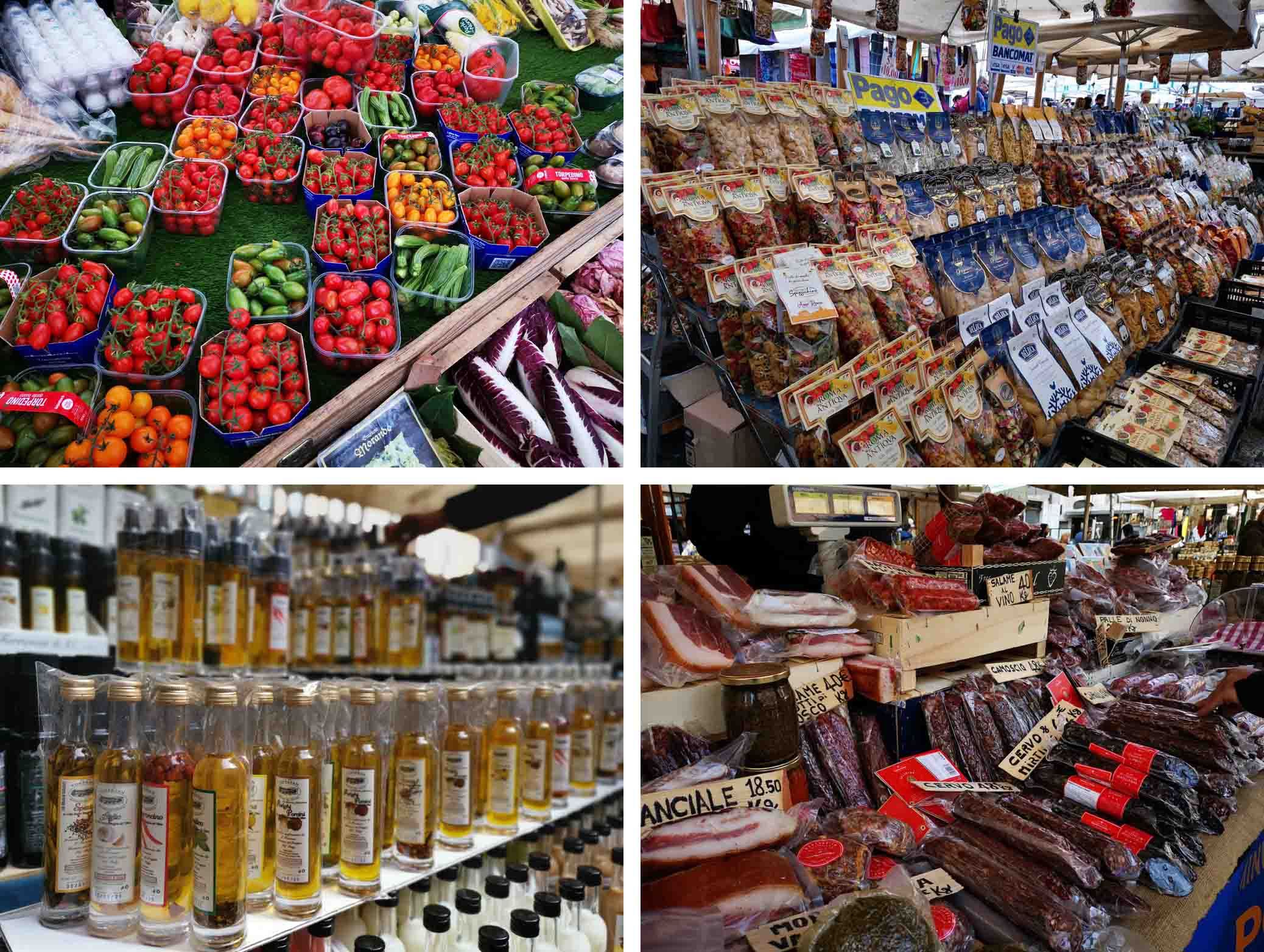 △意大利是欧盟内仅次于法国的第二大农业国，农产品质量享誉世界，239种农产品获得欧盟最高认证，是欧盟国家中拥有该级别认证最多的国家。2010年，意大利葡萄酒产量超过法国，成为世界最大葡萄酒生产国。中国表示愿意进口更多意大利优质产品，中国消费者有口福了。这是罗马鲜花广场的农特产品。（央视记者张晓鹏拍摄）