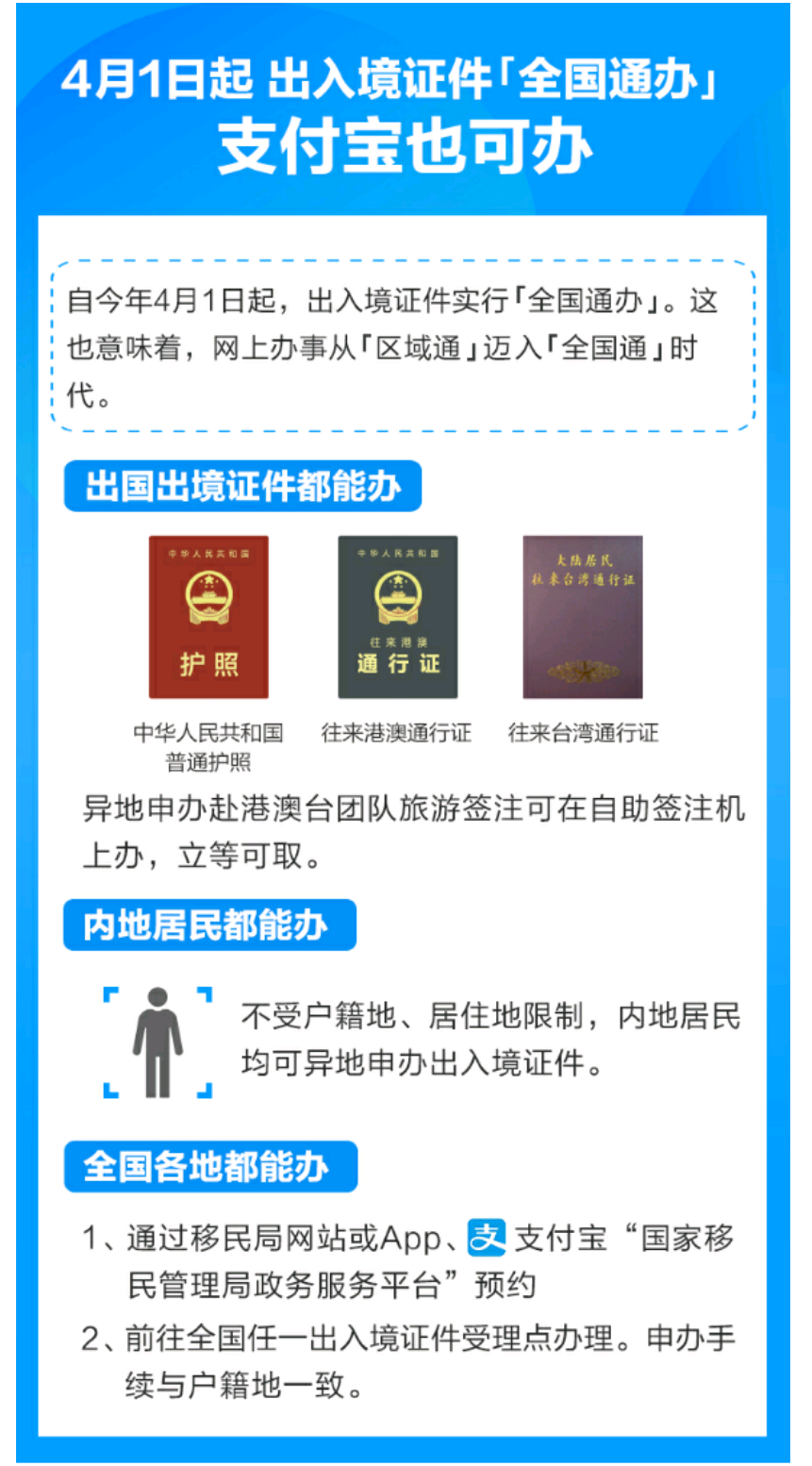 办出入境证件不用专程跑回老家, 4月1日起“全国通办”_南方plus_南方+