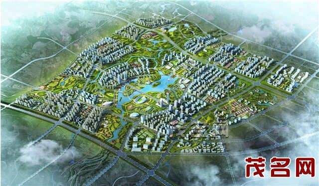 共青河新城规划鸟瞰。来源:茂名网 共青河新城规划鸟瞰。来源:茂名网