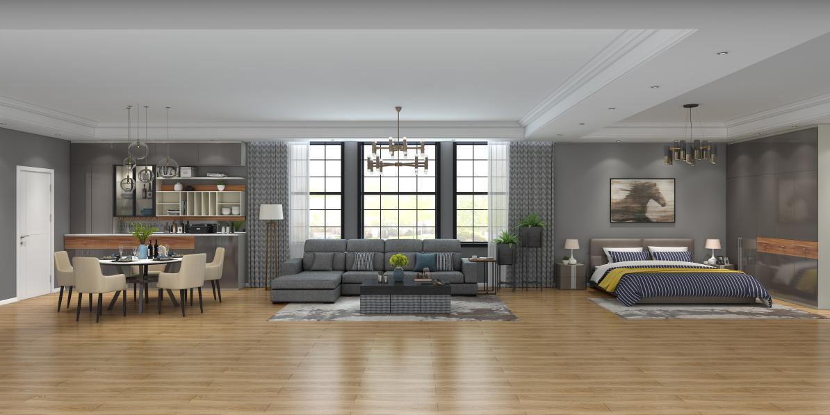 星空间系列的柜体类产品可以搭配同一个系列的沙发、绅士布艺沙发、朗丁餐桌椅、绅士布艺床，推荐搭配海岛晨曲实木多层地板