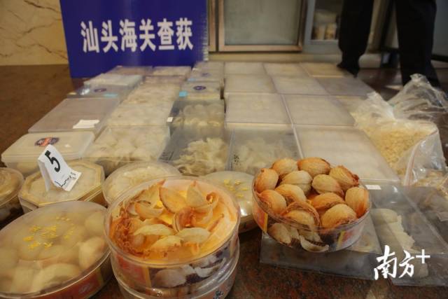 汕头海关查获的走私燕窝。