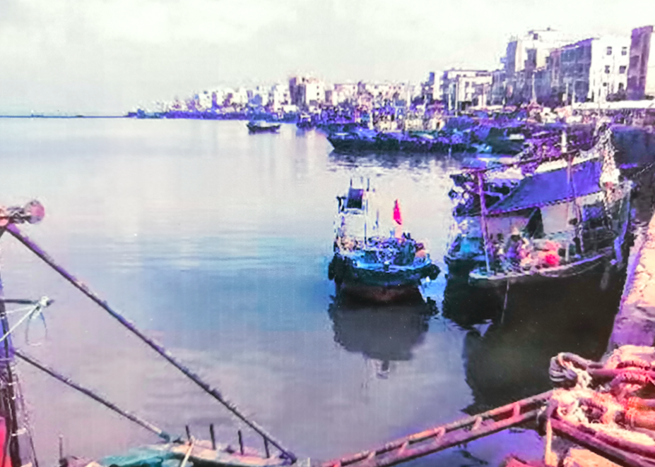 一名收购商的螃蟹,被梁槐团伙从这一位置倒下海中。翻拍自案件卷宗 一名收购商的螃蟹,被梁槐团伙从这一位置倒下海中。翻拍自案件卷宗