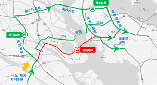 粤西方向东行绕行方案图