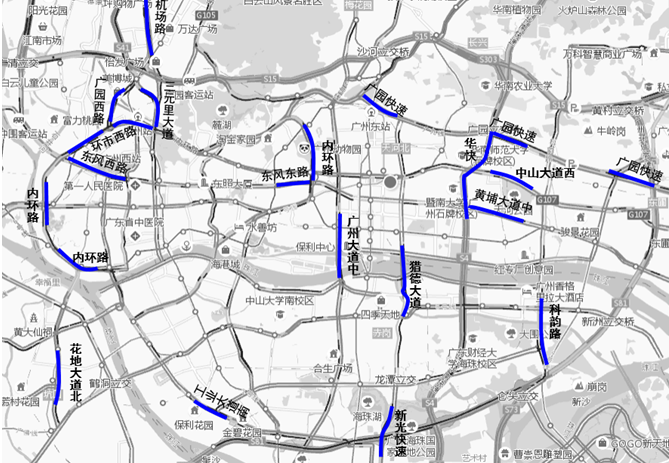 节前一日中心城区晚高峰易缓慢路段预测