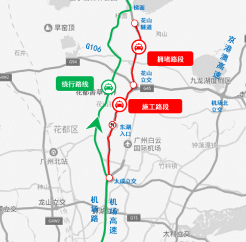 出城高峰东湖入口管控绕行方案