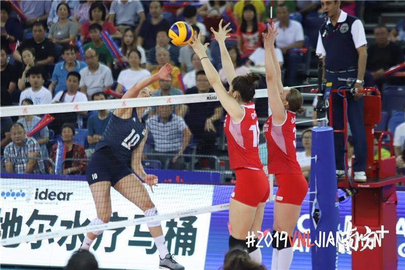 美国队扣球。提供者：赛事组委会