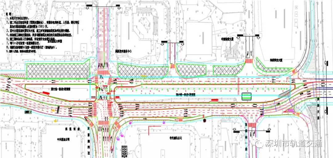 深大站一阶段一期交通疏解图