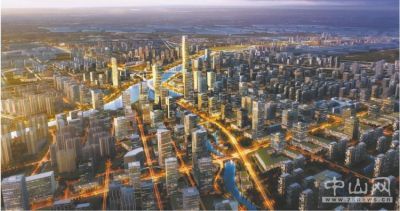 岐江新城效果图和路网规划图。