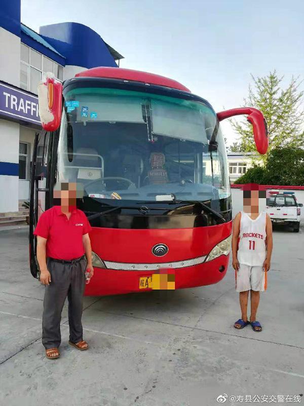 事件当事人。 本文图片 @寿县公安交警在线。