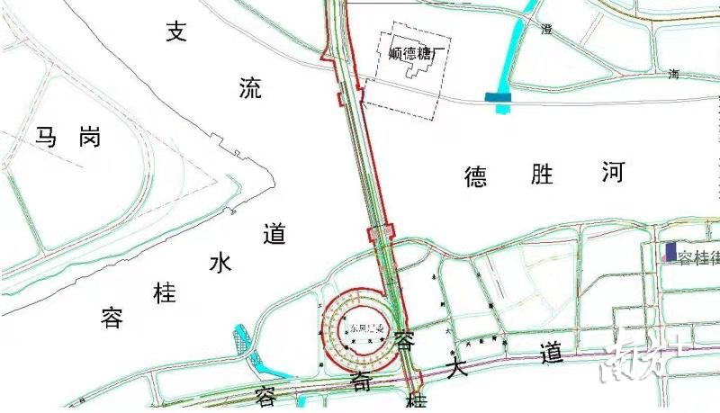 大桥位置规划图。