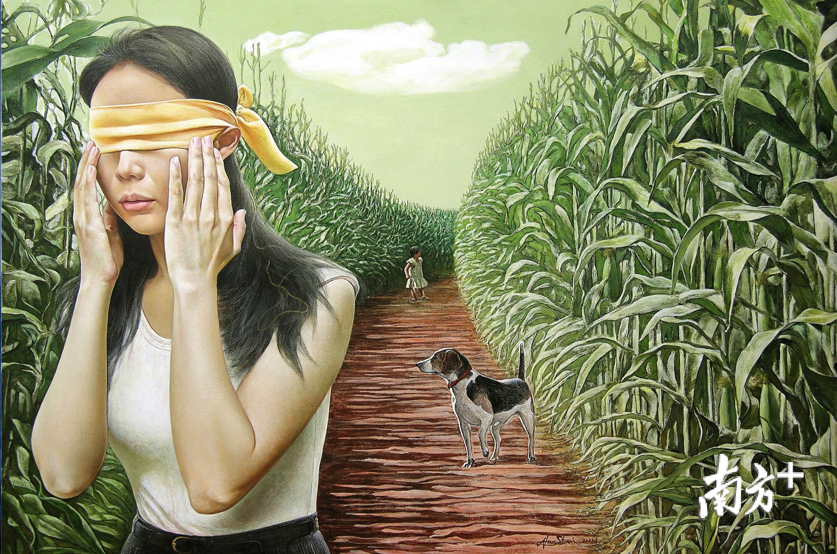 韩帅作品《记忆.玉米地》。 韩帅作品《记忆.玉米地》。