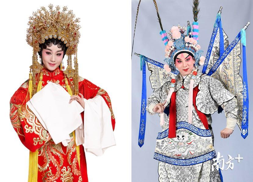 广东粤剧院粤剧曲艺名家曾小敏(左)、彭庆华(右)古装造型 广东粤剧院粤剧曲艺名家曾小敏(左)、彭庆华(右)古装造型